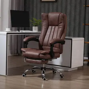 Vinsetto Executive Office Chair Computer Desk Chair for Home w/ Footrest, Brown