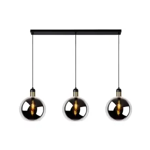 Lucide Julius Modern Bar Pendant Light - 3xE27 - Smoke Grey