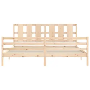 Berkfield Bed Frame with Headboard Super King Size Solid Wood