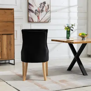 Ravenna Velvet Dining Chairs - Set of 2 - Black