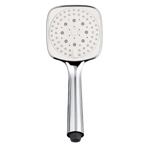 GoodHome Teesta White Chrome effect 3-spray pattern Shower head