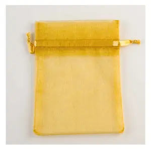 10pcs Gold Luxury Organza Gift Bags 15x12cm Jewellery Pouches XMAS Wedding Party Candy Favour