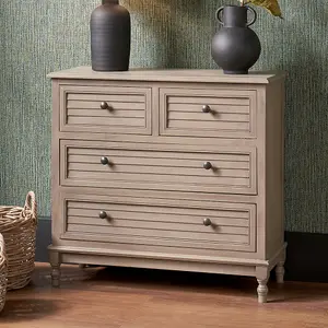 Taupe Storage Wood 4 Drawer Storage Unit