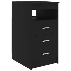 Berkfield Drawer Cabinet Black 40x50x76 cm Engineered Wood