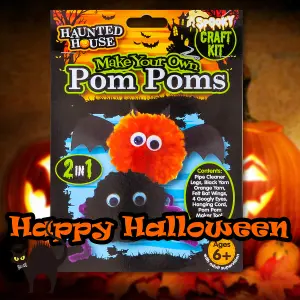 Halloween Pom Pom Craft Kit Halloween Party, Trick or Treat  MultiColour