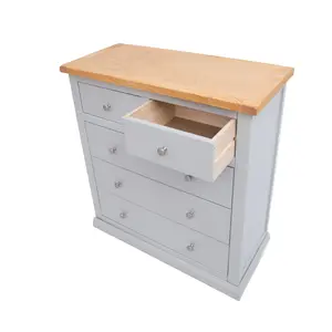 Loreo 5 Drawer Chest of Drawers Chrome Knob