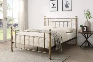 Harpenden Brushed Gold King Size Metal Bed Frame 5ft