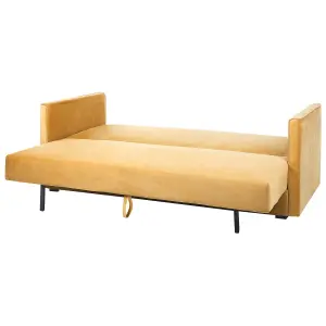 Beliani Modern Sofa Bed EKSJO Mustard Velvet