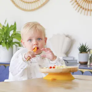 Tiny Dining - Children's Bamboo Silicone Tip Spoon - Yellow