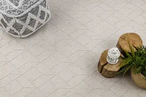 Carpet JERSEY 19231 cream - Geometric structural, loop BOHO  200x290 cm