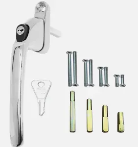 Schlosser Technik Inline Key Locking Espag Repair Window Handle Kit - Chrome