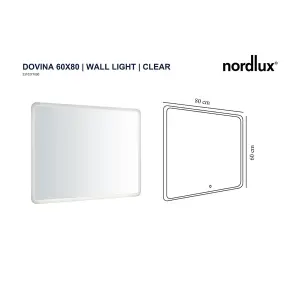 Nordlux Dovina 60 Indoor Bathroom Wall Light in Clear (Height) 60cm