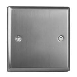 Varilight Single Blank Plate Brushed Steel