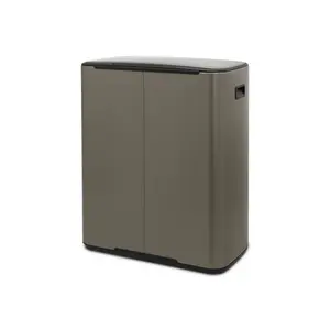 Brabantia Bo 30 Litre + 30 Litre Pedal Bin with Two Inner Buckets Platinum