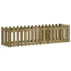 Berkfield Garden Raised Bed with Fence Design 200x50x50 cm Impregnated Wood Pine