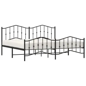 Berkfield Metal Bed Frame without Mattress with Footboard Black 193x203cm