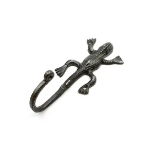 Oakcrafts - Antique Cast Iron Decorative Gecko Hook - 170mm x 85mm