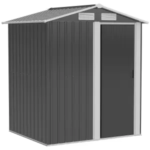 Outsunny 5ft x 4.3ft Outdoor Metal Storage Shed with Sliding Door Sloped Roof