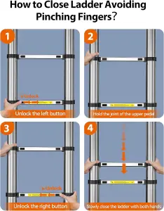 TECKNET Telescopic Ladder 2.6M/8.5FT