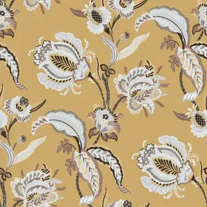 Galerie Into The Wild Metallic Gold Abstract Floral Wallpaper Roll