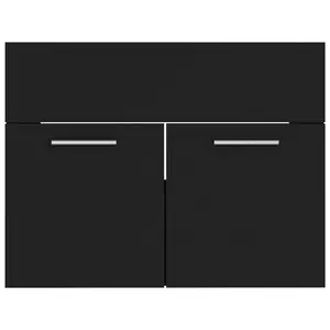 Elizibeth 600mm Wall Hung Single Vanity Unit Black