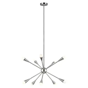 10 Bulb Chandelier Ceiling Light Highly Polished Nickel LED G9 3.5W