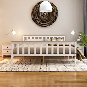 Vida Designs Milan Bed Frame White/Pine / Kingsize (5')