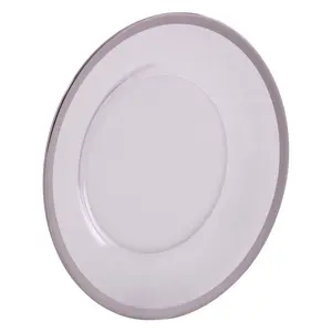 Maison by Premier Ida 27cm Plain Dinner Plate With Silver Rim