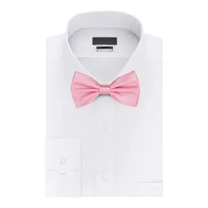 Baby Pink Satin Polyester Bow Tie for Casual & Formal Wear, Wedding Party Accessory