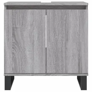 Berkfield Bathroom Cabinet Grey Sonoma 58x33x60 cm Engineered Wood