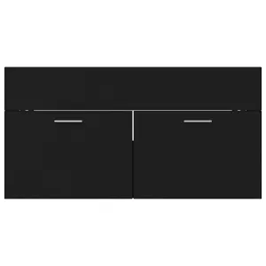 Berkfield Bathroom Furniture Set Black Engineered Wood