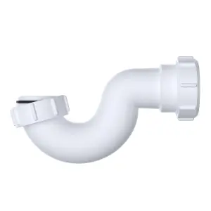 Shallow P Trap 40mm x 19mm Bath Trap/Shower Waste - White