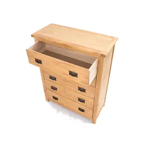 Lugo 5 Drawer Chest of Drawers Bras Drop Handle