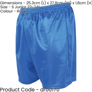 S - ROYAL BLUE Junior Sports Micro Stripe Training Shorts Bottoms - Gym Football