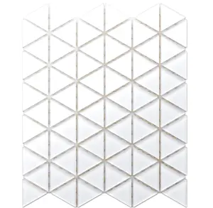 Glass mosaic on mesh for bathroom or kitchen 263mm x 303mm - White River