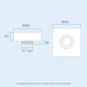 Nes Home Square Wall Mounted Fitting Kit Black For Shower Mixer Valve & Taps