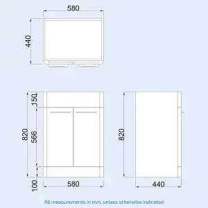 Nes Home 335 x 295mm Cloakroom Rectangle Counter Top Basin Sink