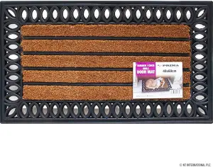 Heavy Duty Non Slip Door Mat Home Welcome Rubber Panama Natural Pets 40Cm X 60Cm