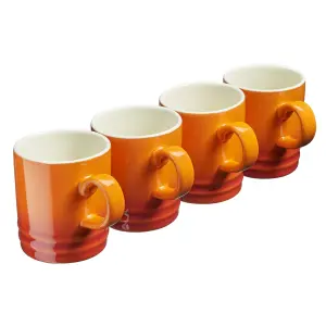 Coffee Cups Mugs Set of 4 Cups Stoneware 350ml