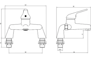 Aquarius QualEco Bath Filler Tap Chrome AQQE2214