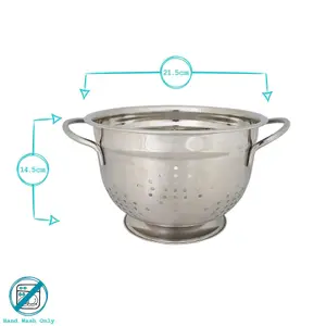 Argon Tableware Stainless Steel Colander - 21.5cm