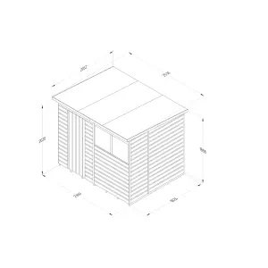 Beckwood 8x6 Pent Shed - 2 Windows