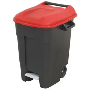 Sealey Refuse/Wheelie Bin with Foot Pedal 100L - Red BM100PR