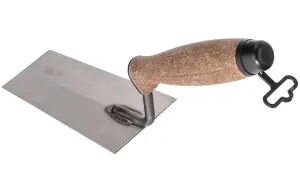 Toolty Bucket Trowel with Cork Handle 130mm Grinded Carbon Steel for Brickwork and Plastering Rendering Masonry DIY