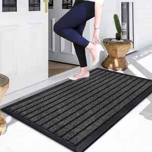 Non-Slip Indoor Outdoor Door Mat Grey / Rectangle 46 x 60 cm