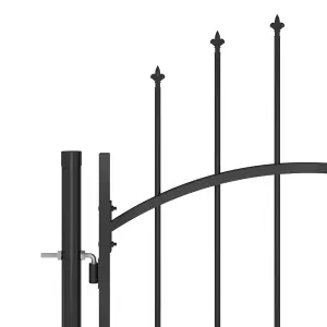 Berkfield Garden Fence Gate with Spear Top 5x2.45 m Black