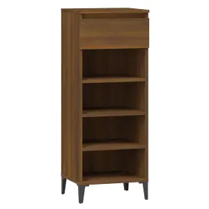 Berkfield Shoe Rack Brown Oak 40x36x105 cm Engineered Wood