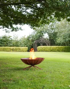 Outdoor Metal Dakota Fire Pit in Rust H37Cm W71Cm