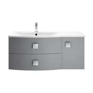 1000mm Wall Hung Single Vanity Unit Dove Grey