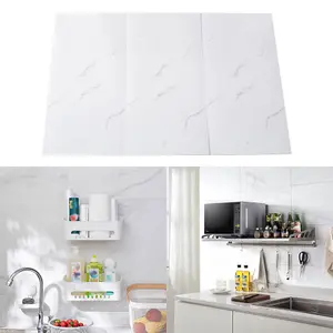 Elegant White PVC 10 Pack Self-Adhesive Waterproof Easy Peel-and-Stick Installation Marble Tile Stickers 60x30cm